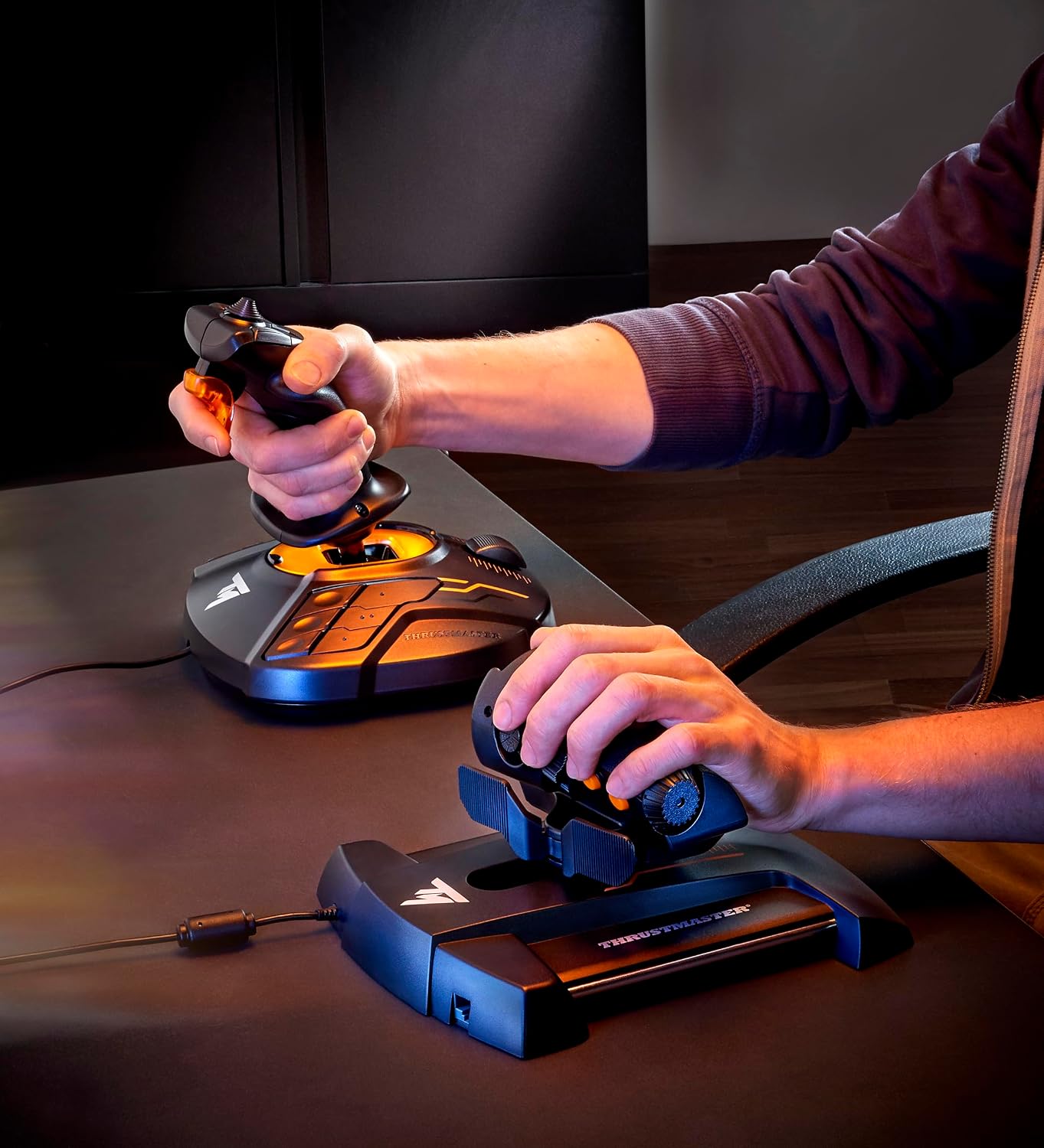 Detalle de Thrustmaster T.16000M FCS HOTAS – Flight Stick & TWCS Schubregler mit H.E.A.R.T Magnet-Technologie
