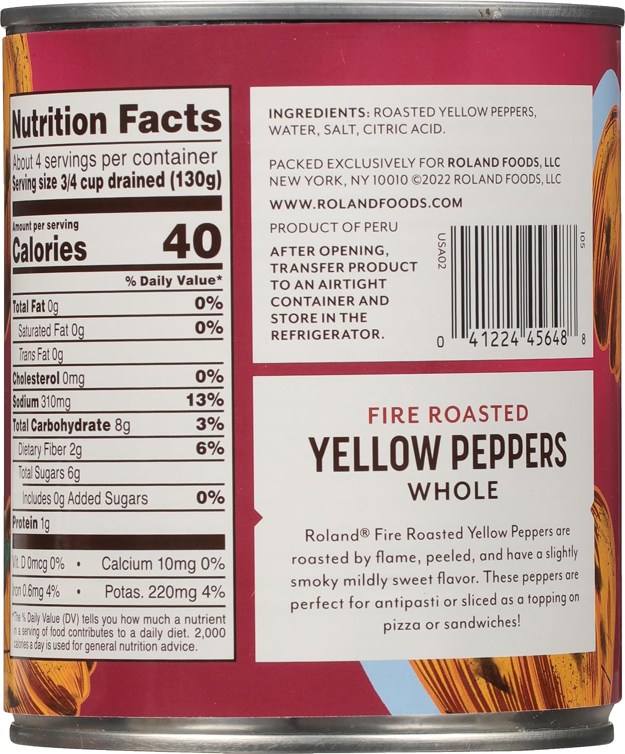 Thumbnail 1 de Roland Foods Fire-Roasted Yellow Peppers, 28 Ounce Pack of 1