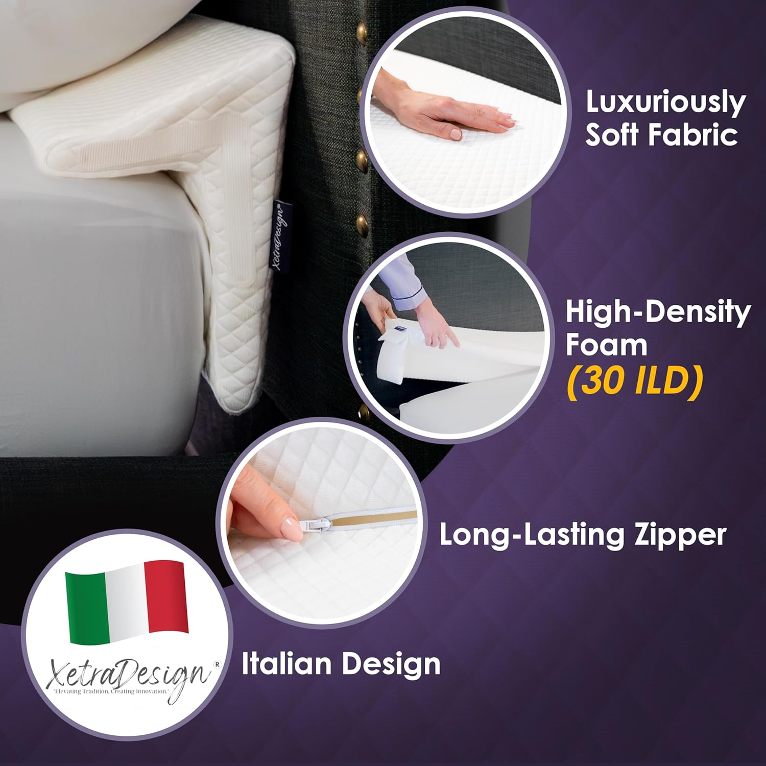 Thumbnail 3 de XetraDesign Bed Wedge Pillow for Headboard Gap (King 76")