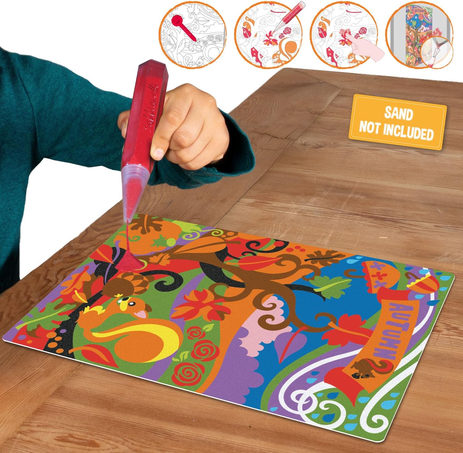Thumbnail 1 de Sabbiarelli Sand-it For Fun – Poster Autunno (A3) con disegno adesivo: un viaggio creativo in sabbia colorata