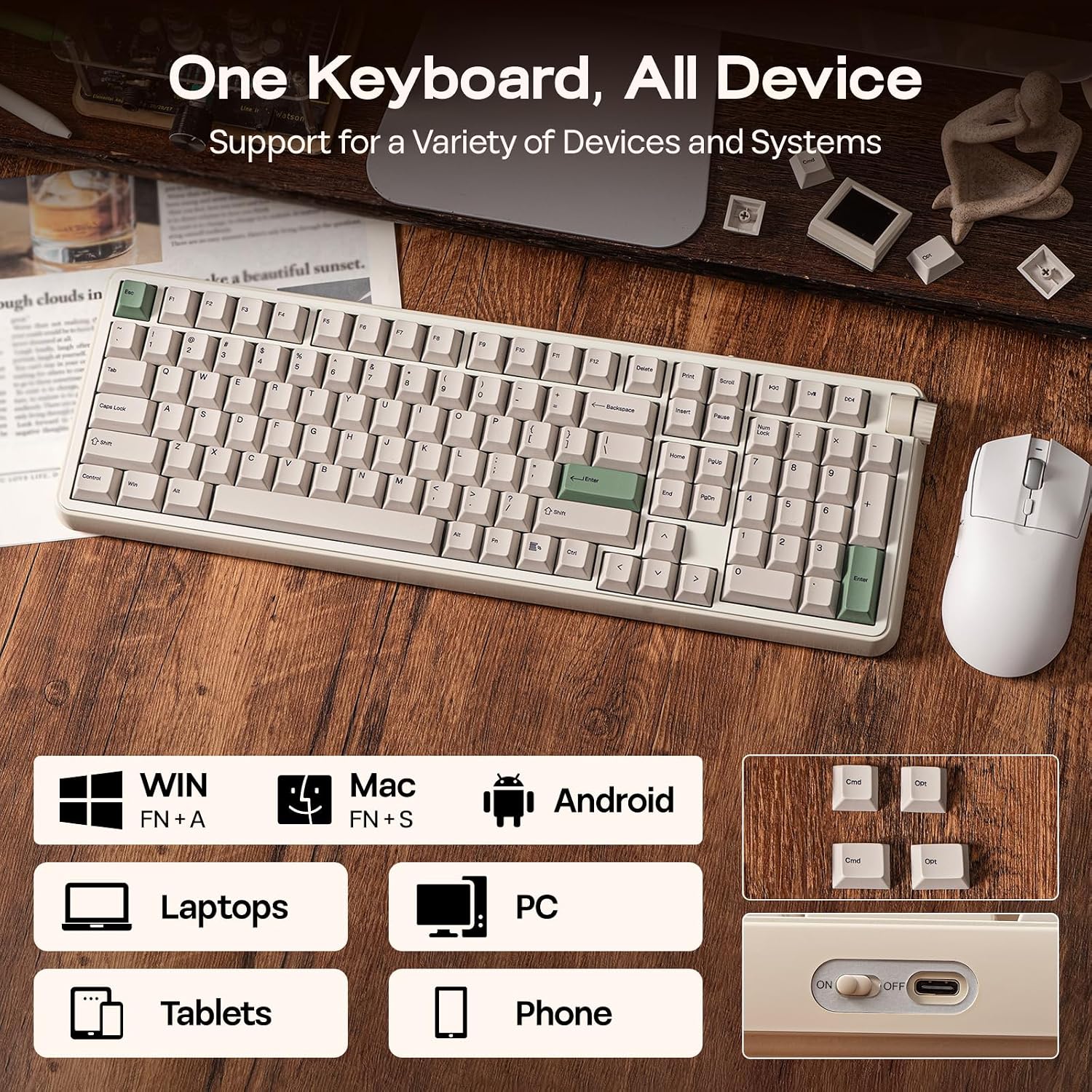Detalle 2 de EPOMAKER Wireless Mechanical Keyboard with 1.54-Inch Screen