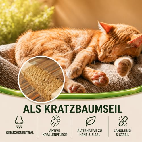 Detalle de deli4you Kokosseil Gartenseil für Pflanzen – 7 mm × 50 m