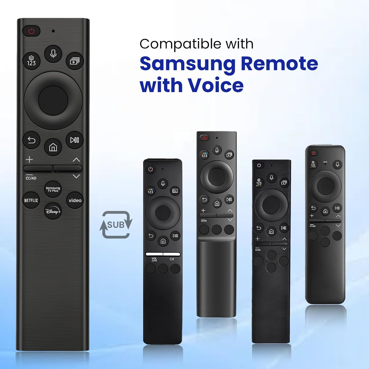 Detalle de Replacement Voice Remote for Samsung TV — Universal, 2019-2026 Compatibility with 1-Year Warranty