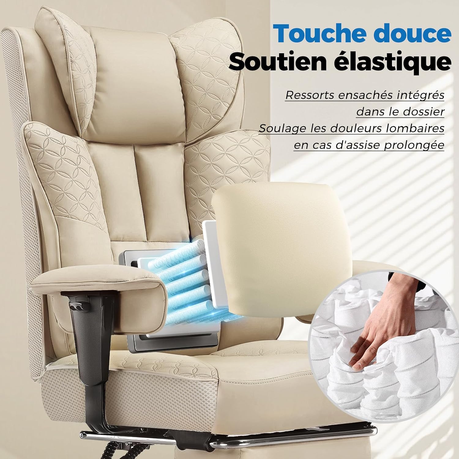 Thumbnail 4 de GTPLAYER Chaise de Bureau Ergonomique avec Repose-Pieds — Grand format, similicuir PU