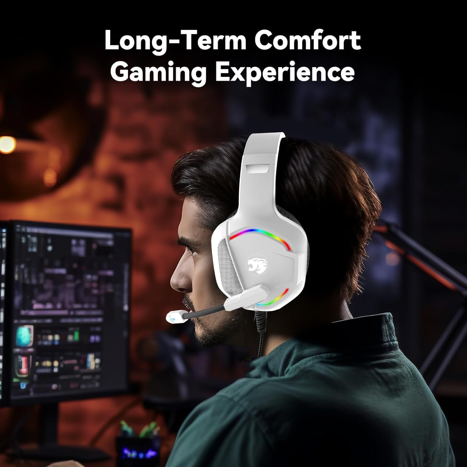 Thumbnail 3 de IMYB Gaming Headset with Microphone for PC, Xbox, PS5/4 – White