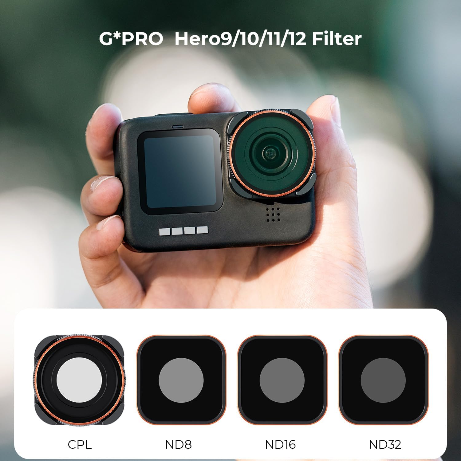 Thumbnail 1 de K&F CONCEPT Kit filtri GoPro CPL + ND 4 pezzi