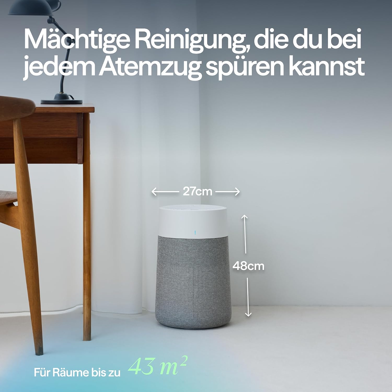 Detalle de BLUEAIR Luftreiniger 511i Max für Räume bis 43 m² – Smart, Leise, HEPASilent