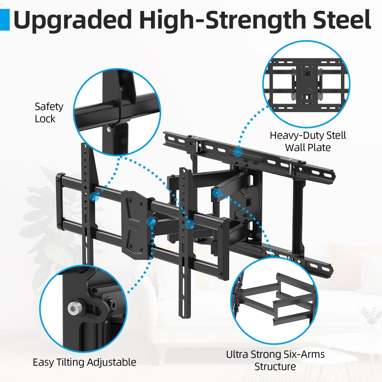 Thumbnail 3 de USX STAR Full Motion TV Wall Mount with 24-Inch Studs for 42–86-Inch TVs