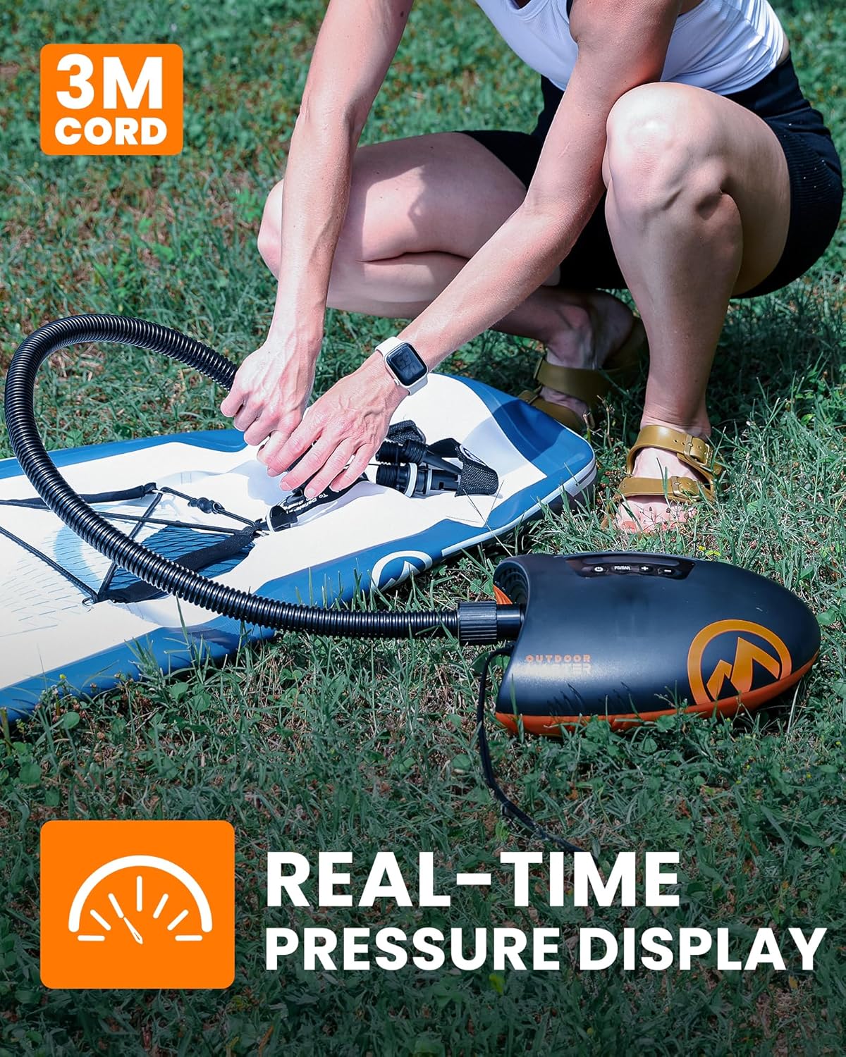 Thumbnail 5 de OutdoorMaster Shark 20PSI High Pressure SUP Pump: Intelligent Dual Stage Inflation