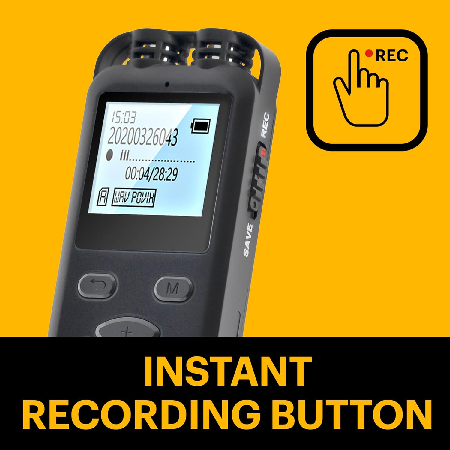 Detalle de KODAK VRC250 : mini enregistreur vocal rechargeable avec commande vocale et lecteur MP3