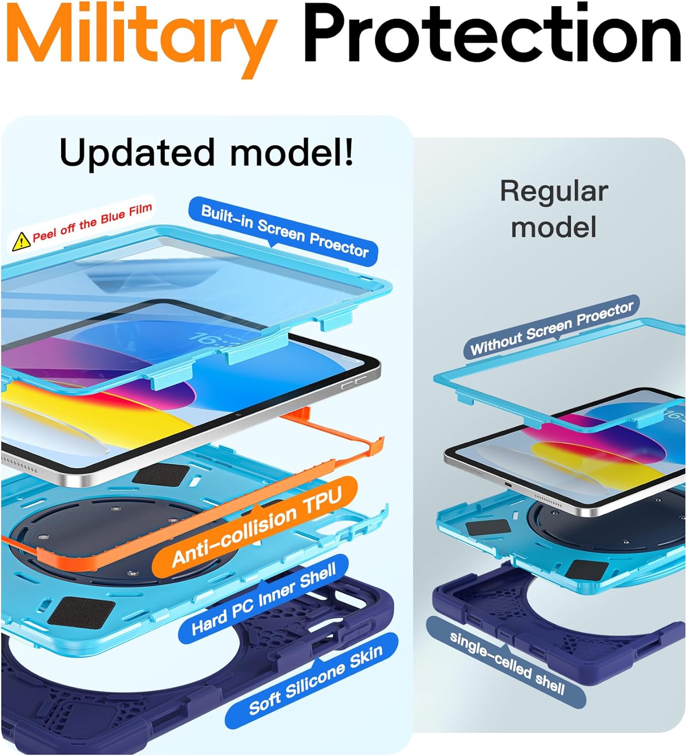 Thumbnail 2 de BATYUE Heavy Duty Case for iPad (A16) 11th/10th Gen (11''/10.9'') in Navy Blue