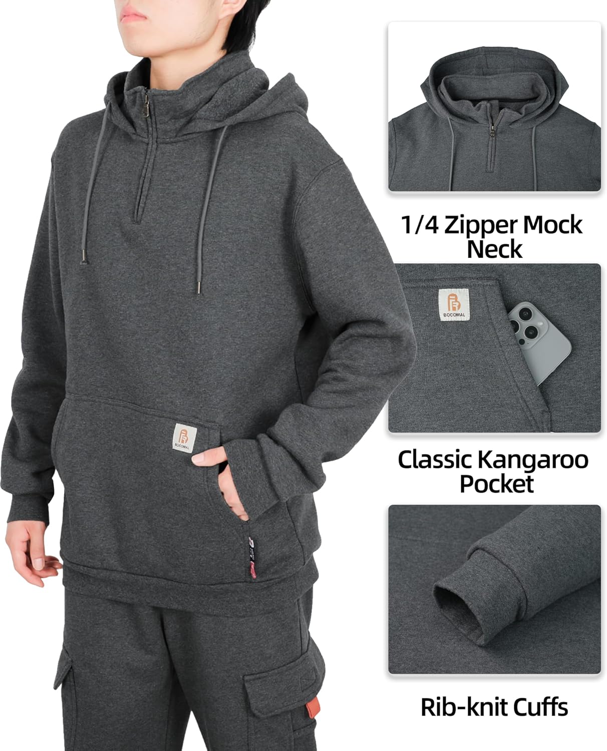 Thumbnail 3 de BOCOMAL FR Hoodie, 10.5-oz Cotton Fleece