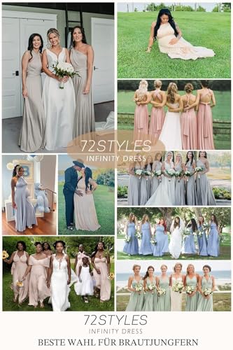 Thumbnail 4 de 72styles Infinity Brautjungfernkleider – Wickelkleid lang, One-Size und Übergröße
