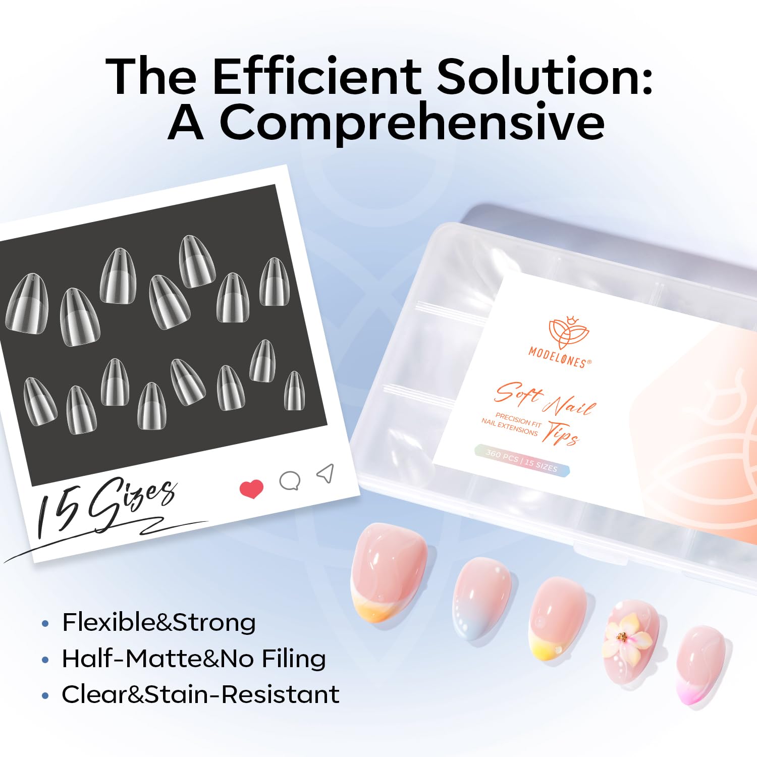 Detalle 2 de Modelones Nail Tips 360 Stück Full Cover 360