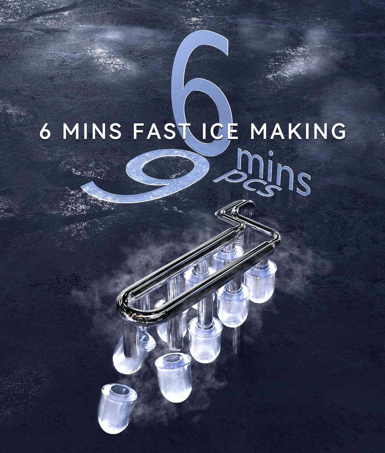 Thumbnail 1 de ecozy Ice Maker Countertop Machine (makes 9 cubes in 6 mins, up to 12KG/24H) with self-cleaning