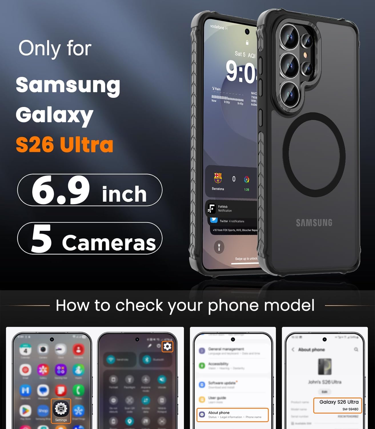 Detalle 2 de DEERLAMN Strong Magnetic Case for Galaxy S26 Ultra