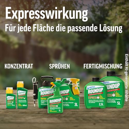 Detalle de Roundup Unkrautfrei Express Konzentrat 500 ml – Gegen Unkraut in Ziergärten