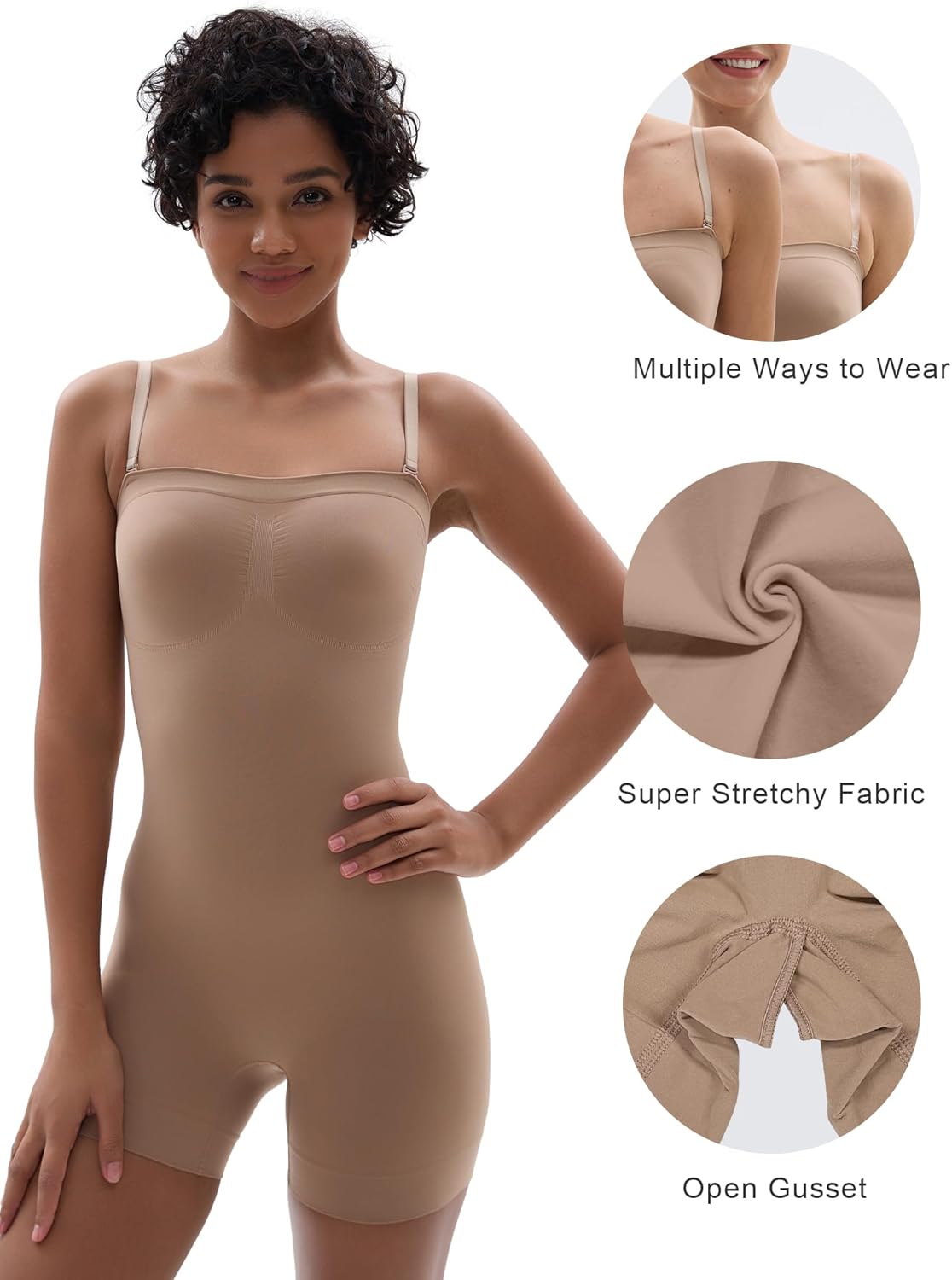 Thumbnail 4 de SHAPERX Strapless Shortie Bodysuit Medium-Strong Control