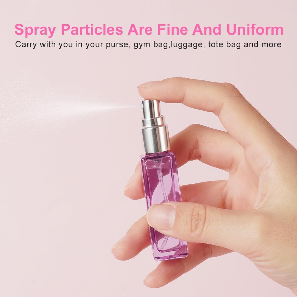 Detalle de LOPHE Atomiser Refillable: 10ml Glass Spray Bottles 6‑Pack with Fine Mist (Mixed Colours)