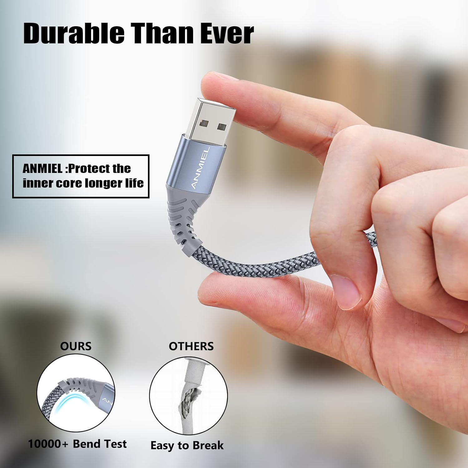 Thumbnail 4 de USB C Cable 3M 2‑Pack, 3A Fast Charging
