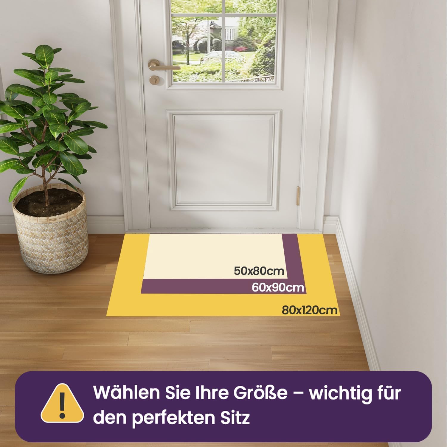 Detalle de DEXI Innenfußmatte 60 × 90 cm – rutschfest, maschinenwaschbar und vielseitig einsetzbar