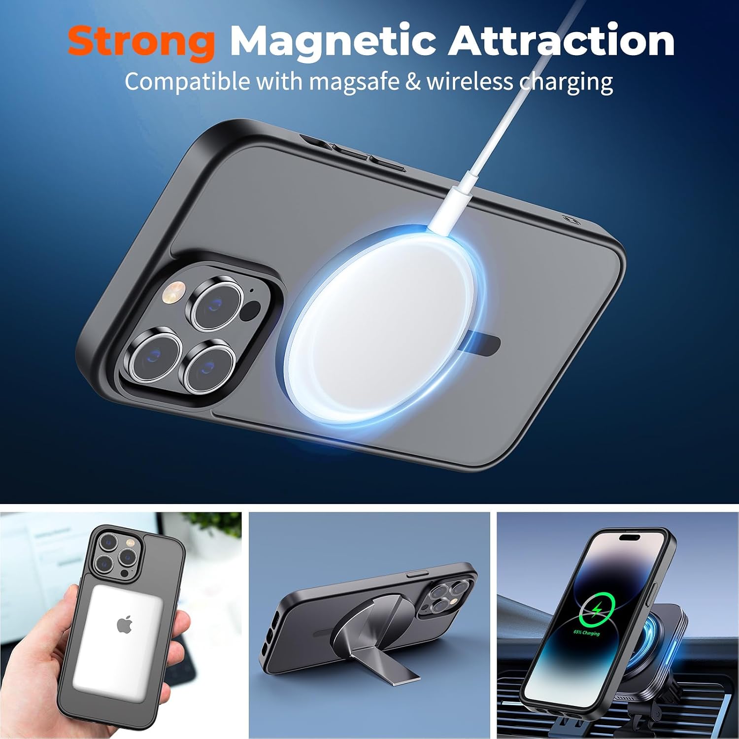 Detalle de zapica iPhone 14 Pro Max magnetic case, 1x black