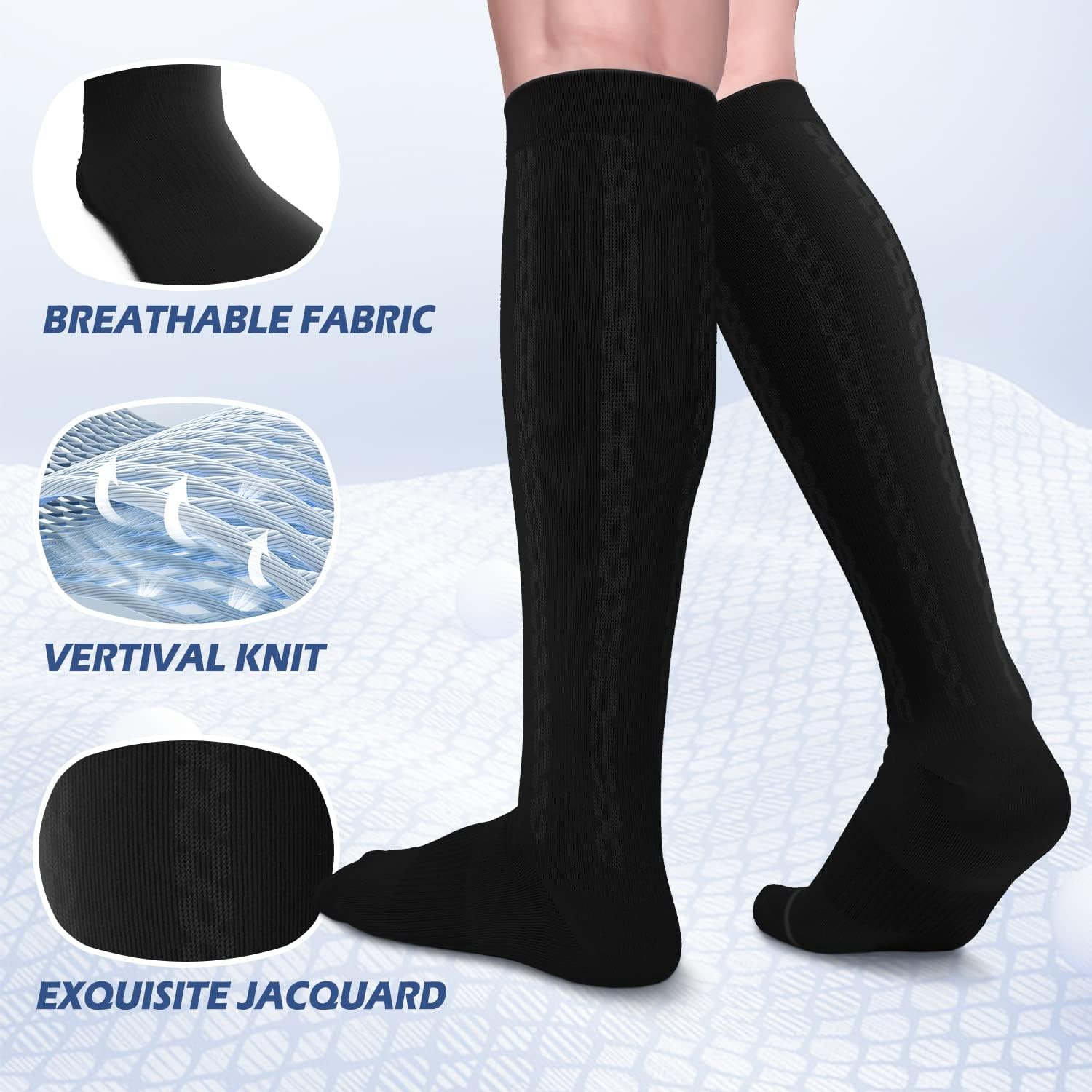 Thumbnail 2 de DHSO 30–40 mmHg Knee-High Compression Socks, 2 Pairs