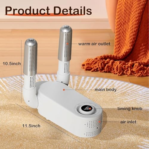 Detalle de YUET Boot Dryer, Shoe & Glove Dryer with Heat Blower — Portable, Foldable 360° Drying