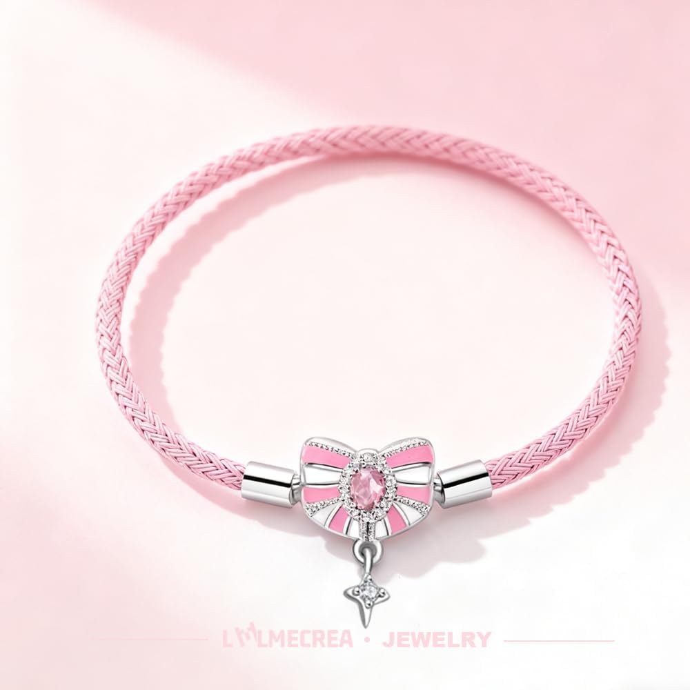 Detalle 2 de LMLMECREA Damen Charm-Armband aus 925 Sterling Silber mit Rosegold-Verschluss – Bettelarmband für Charms