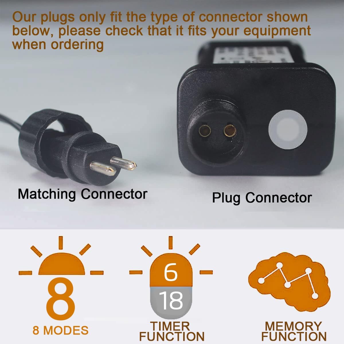 Detalle 2 de yowin Compacte adapter voor kerstverlichting, 31 V, timer en 8 lichtstanden