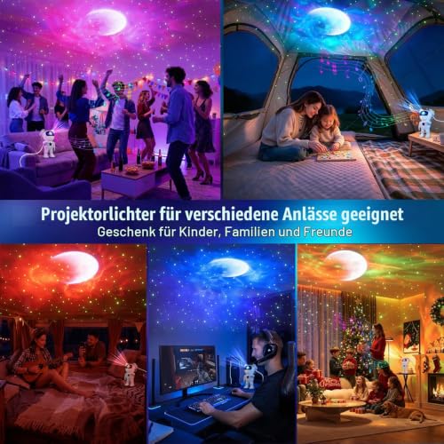 Thumbnail 6 de Astronaut Sternenhimmel Projektor von Yuinzin – Bluetooth-Lautsprecher, 360° Rotation, Nachtlicht