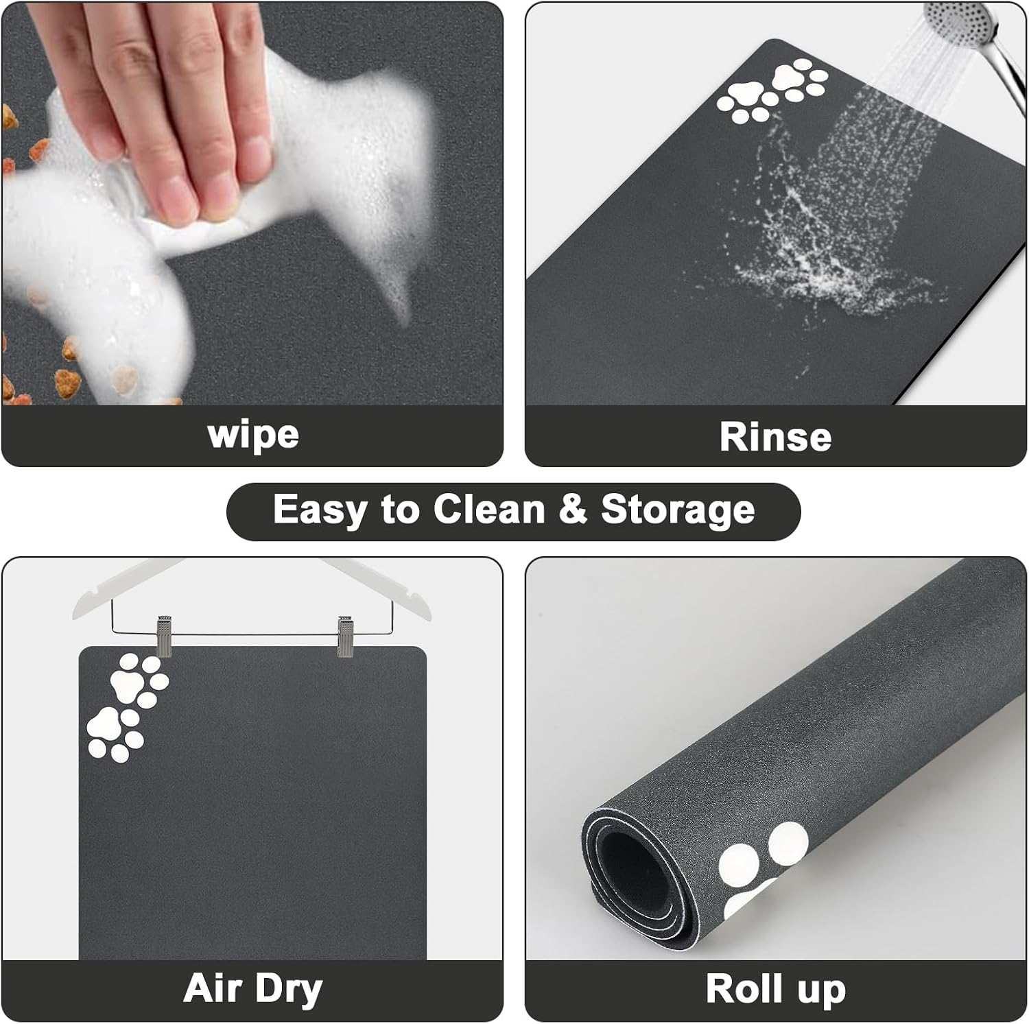 Detalle 2 de Mavicen Dog Food Mat 30 x 50 cm: Super Absorbent, Anti-Slip & Easy to Clean