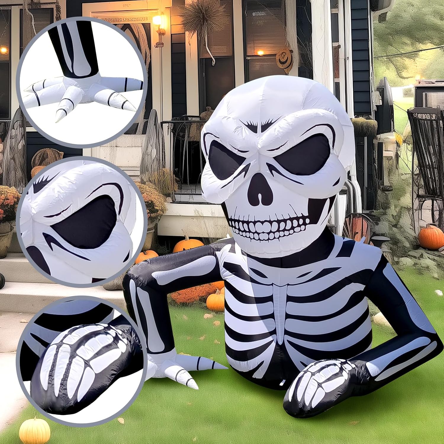 Detalle 2 de WBHome G0501A(0.17) 6-Ft Inflatable Half-Body Skeleton with LED