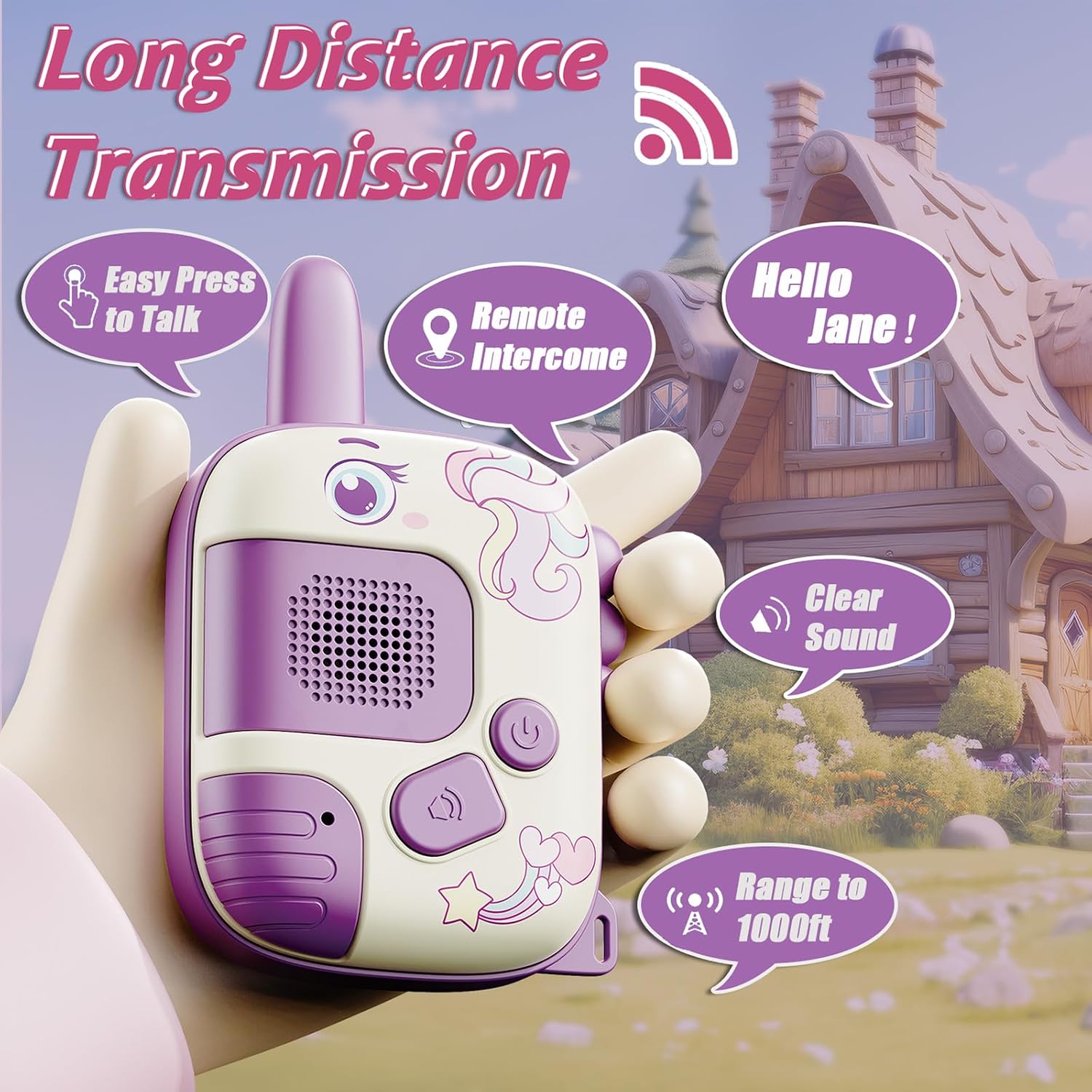 Detalle 2 de DQMOON Unicorn Walkie Talkies for Kids