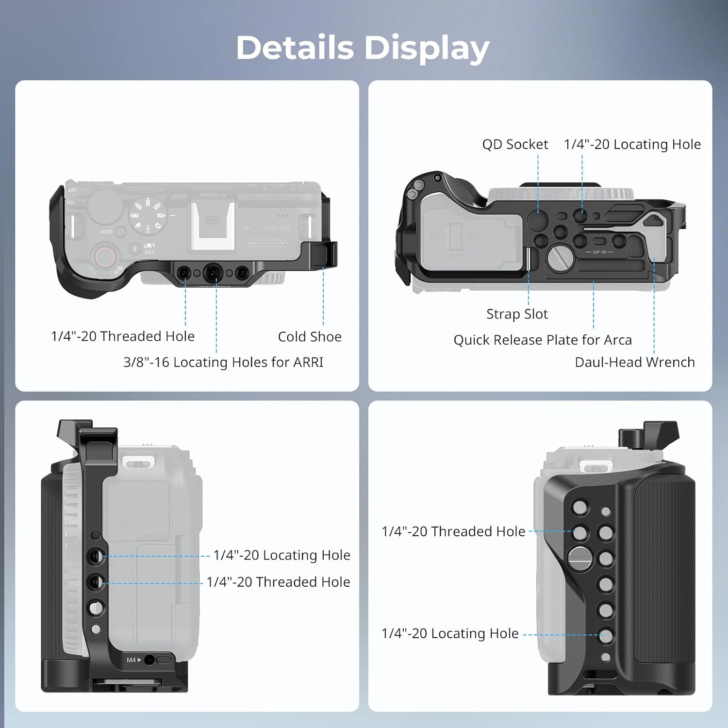 Thumbnail 5 de SmallRig Gabbia per fotocamera R50 V per Canon R50 V – gestione avanzata e compatibilità