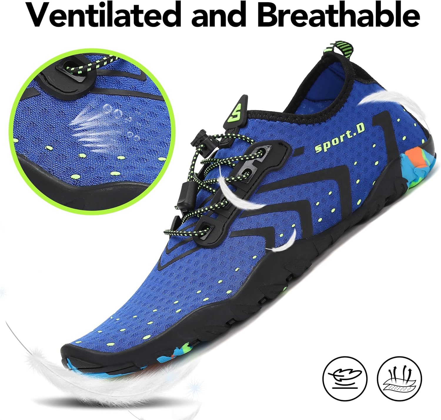 Detalle 2 de SAGUARO Badeschuhe Strandschuhe Aquaschuhe – Wasserschuhe für Damen, Herren und Kinder (Gr. 35–48)