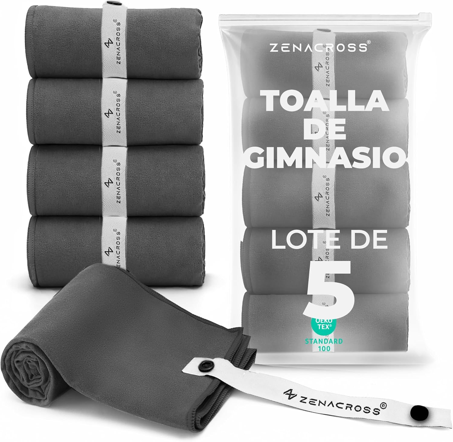 ZENACROSS Toalla Microfibra 40 x 77 cm lote 5