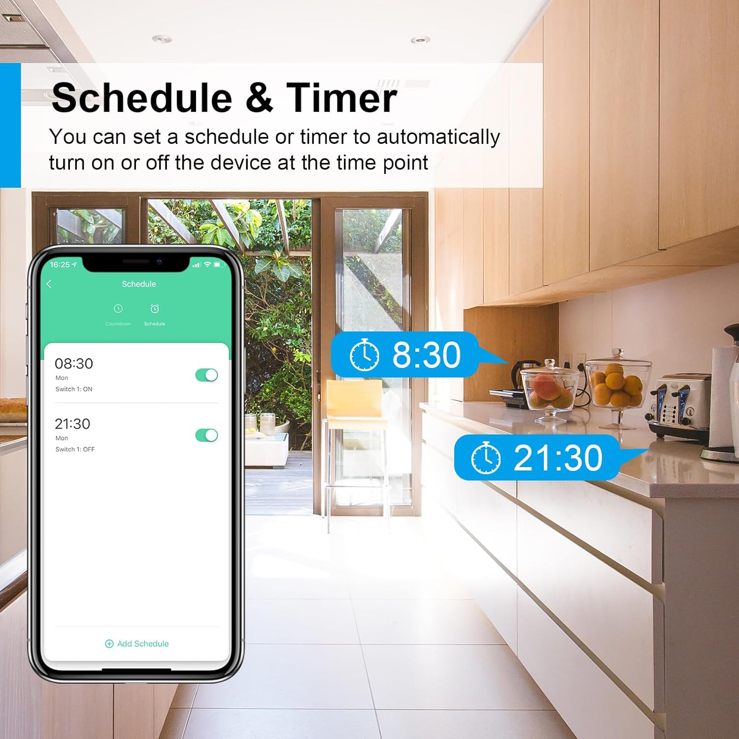Thumbnail 4 de ANTELA WLAN Smart-Steckdose mit Strommessung (16A) – kompatibel mit Alexa & Google Home, Smart Life App, 2,4 GHz