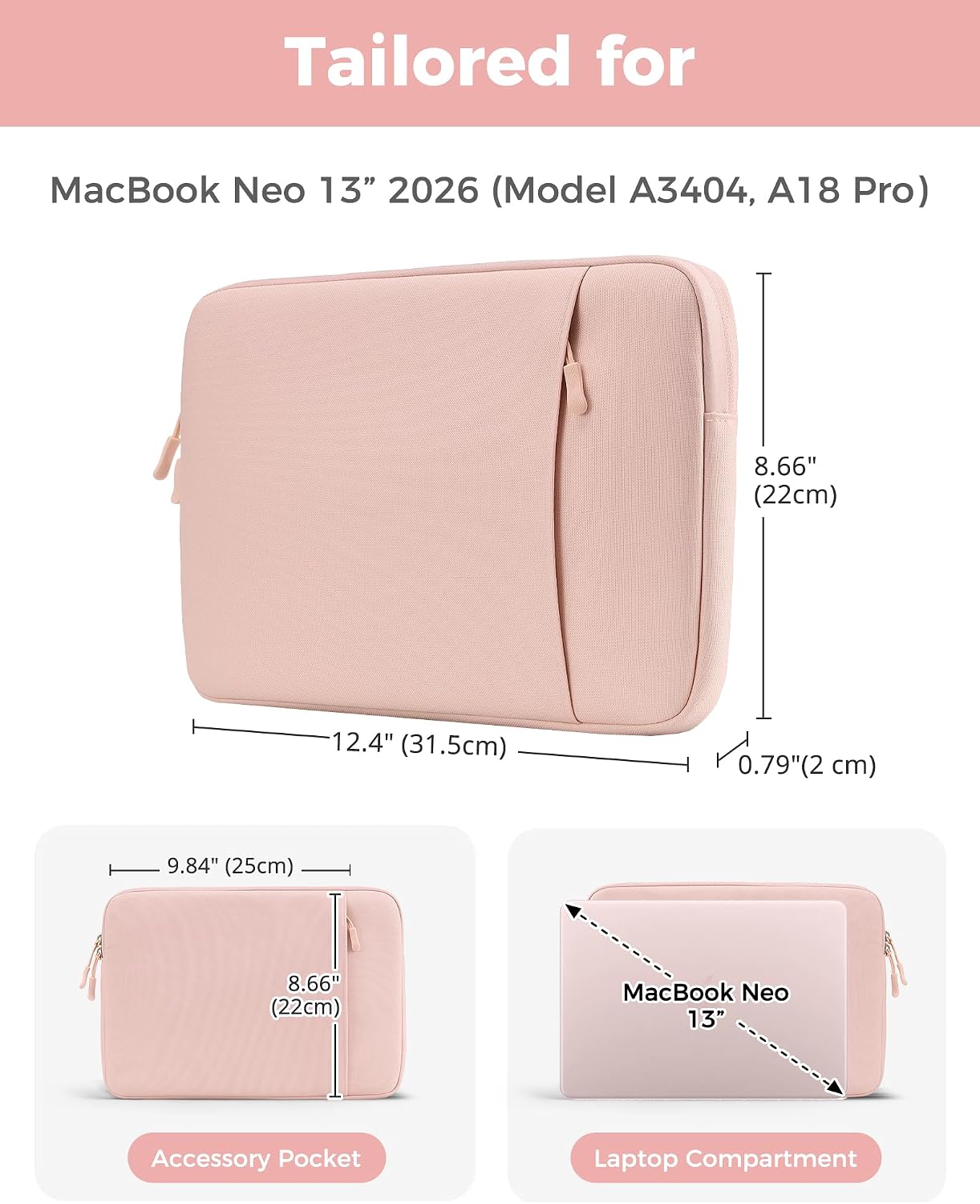 Detalle 2 de ProCase MacBook Neo Sleeve, 13-Inch