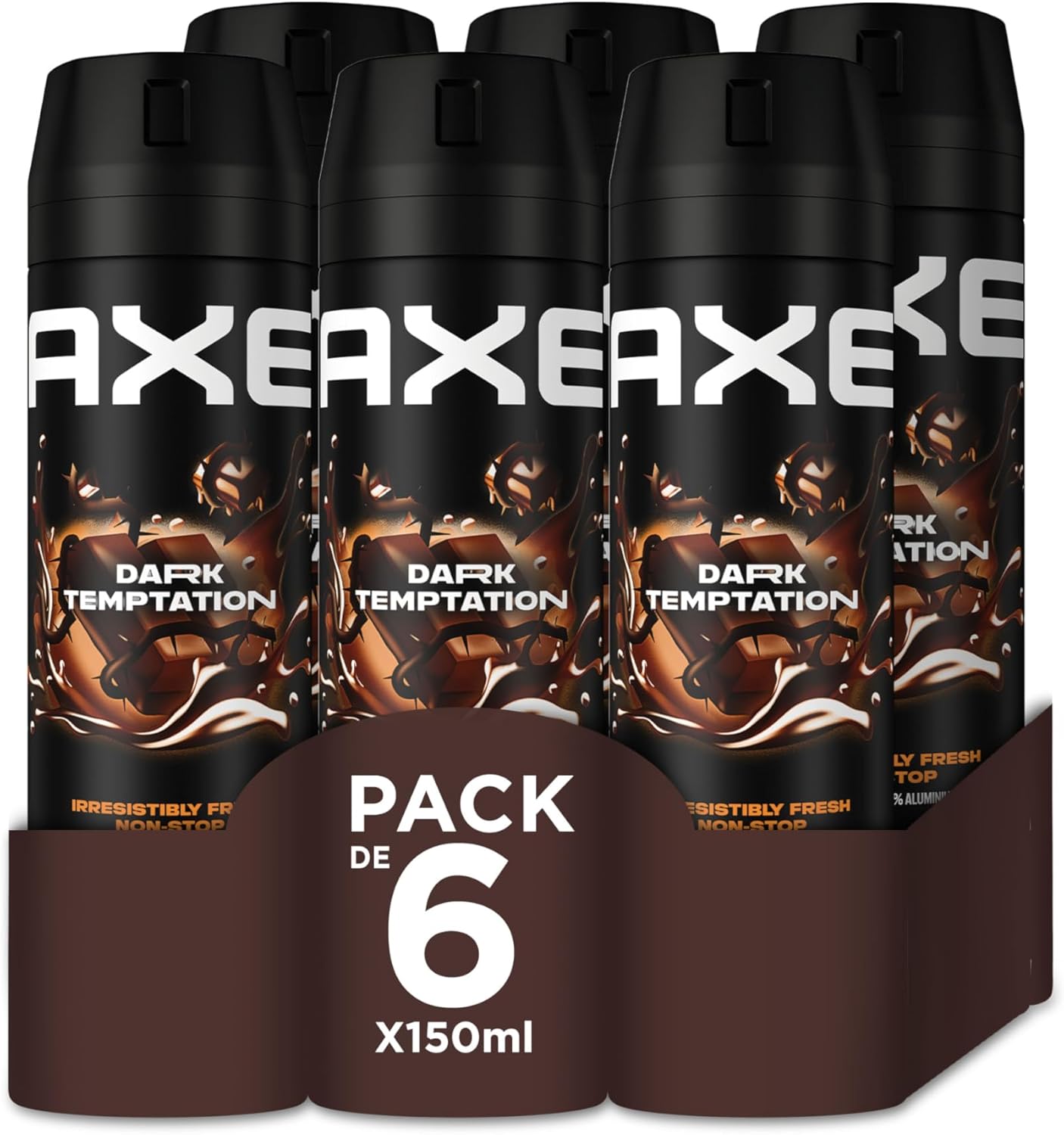 Axe Dark Temptation Desodorante 150 ml - Pack de 6 🍫