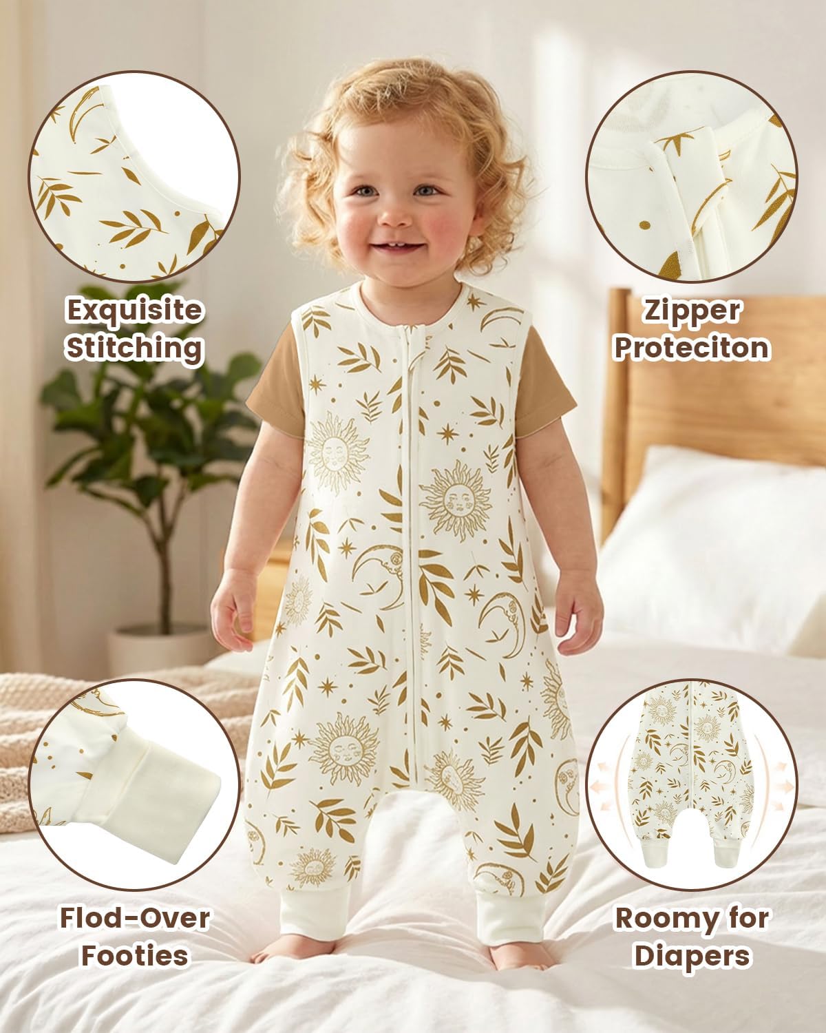Thumbnail 1 de WYTbaby 2 Pack Sleeping Bag with Legs – 0.5 TOG Cotton Toddler Sleep Sack (2-Pack)