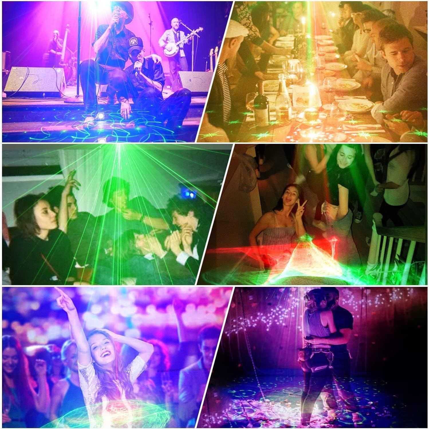 Detalle de Dj Disco Party Light: Sound Activated Strobe for Parties 60 Patterns 🎥