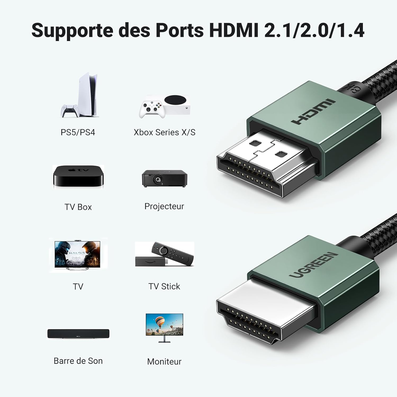 Thumbnail 5 de Câble HDMI UGREEN 2.1 48Gbps ⚡