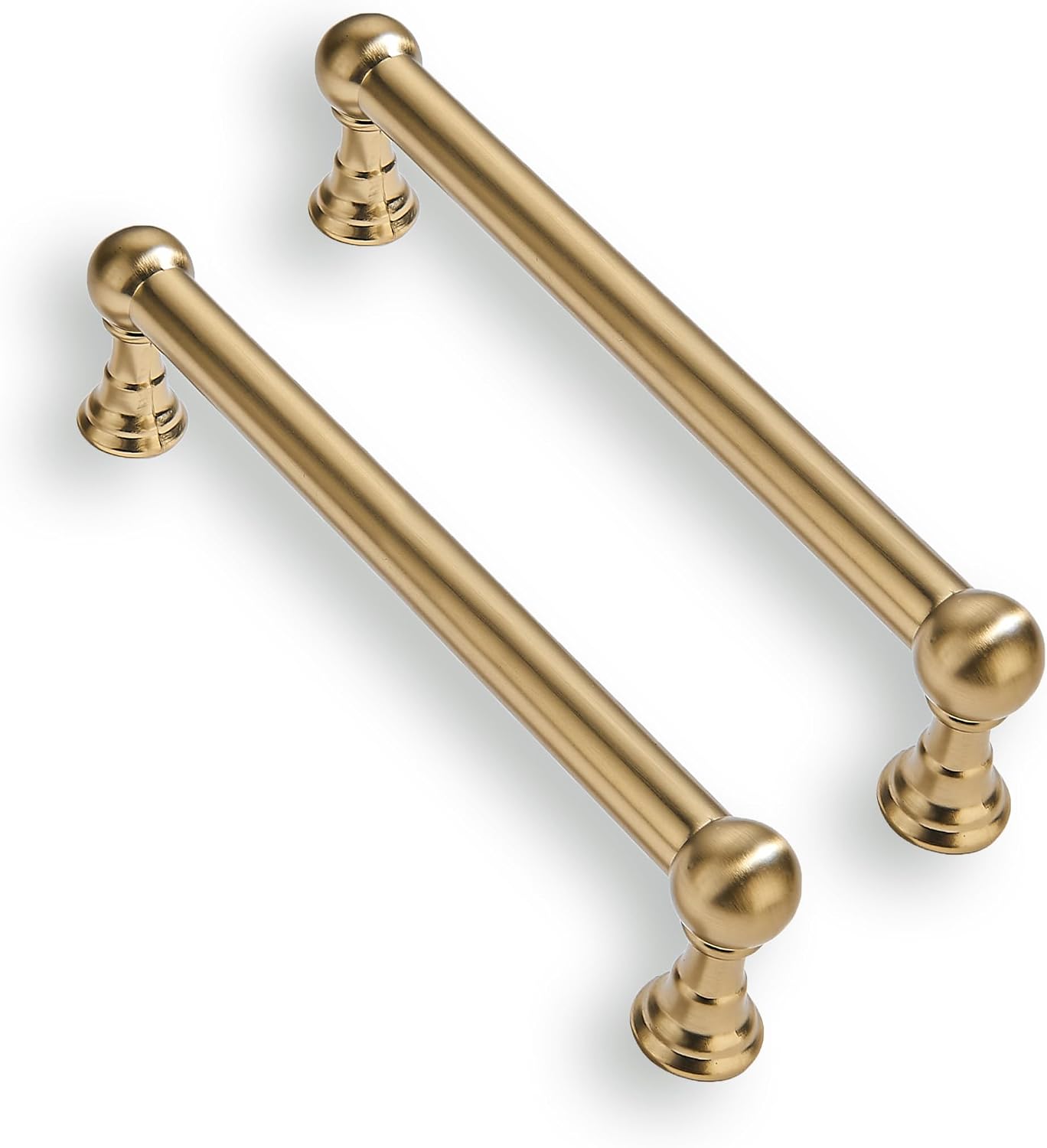Detalle de CABDM 10-Pack 5-Inch Cabinet Pulls, Brushed Brass Zinc Alloy