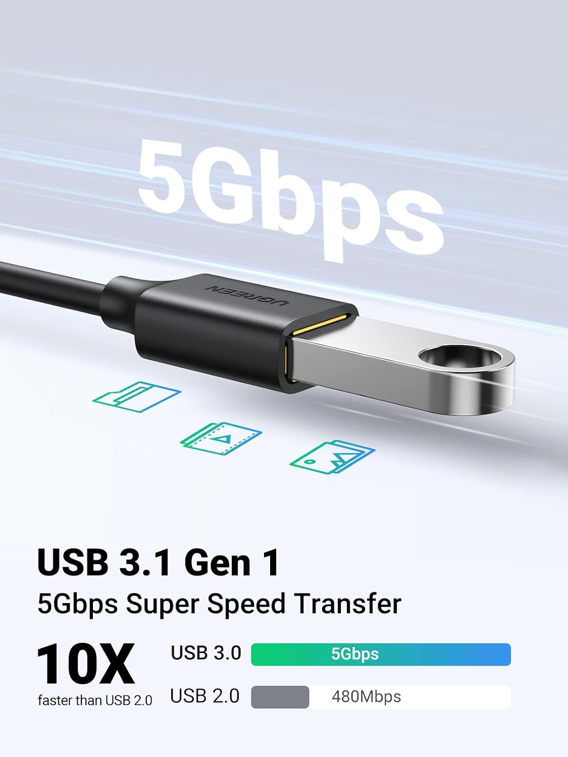 Detalle de UGREEN USB-C OTG adapter, 15 cm