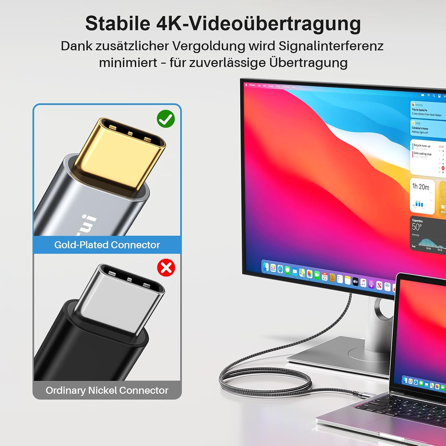 Detalle 2 de LDLrui USB-C HDMI 4K@60Hz 1m