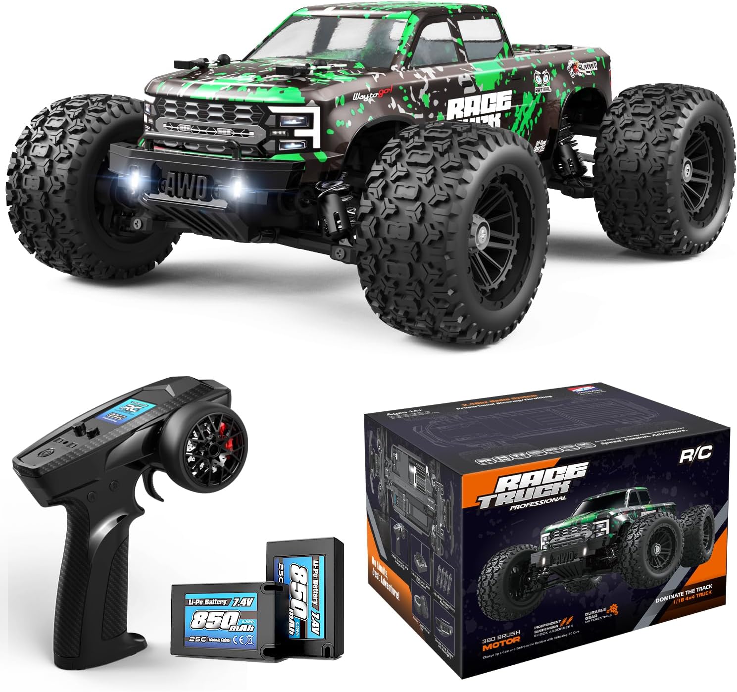 Detalle de HAIBOXING 18859E 1:18 4WD RC Truck with Oil-Filled Shocks