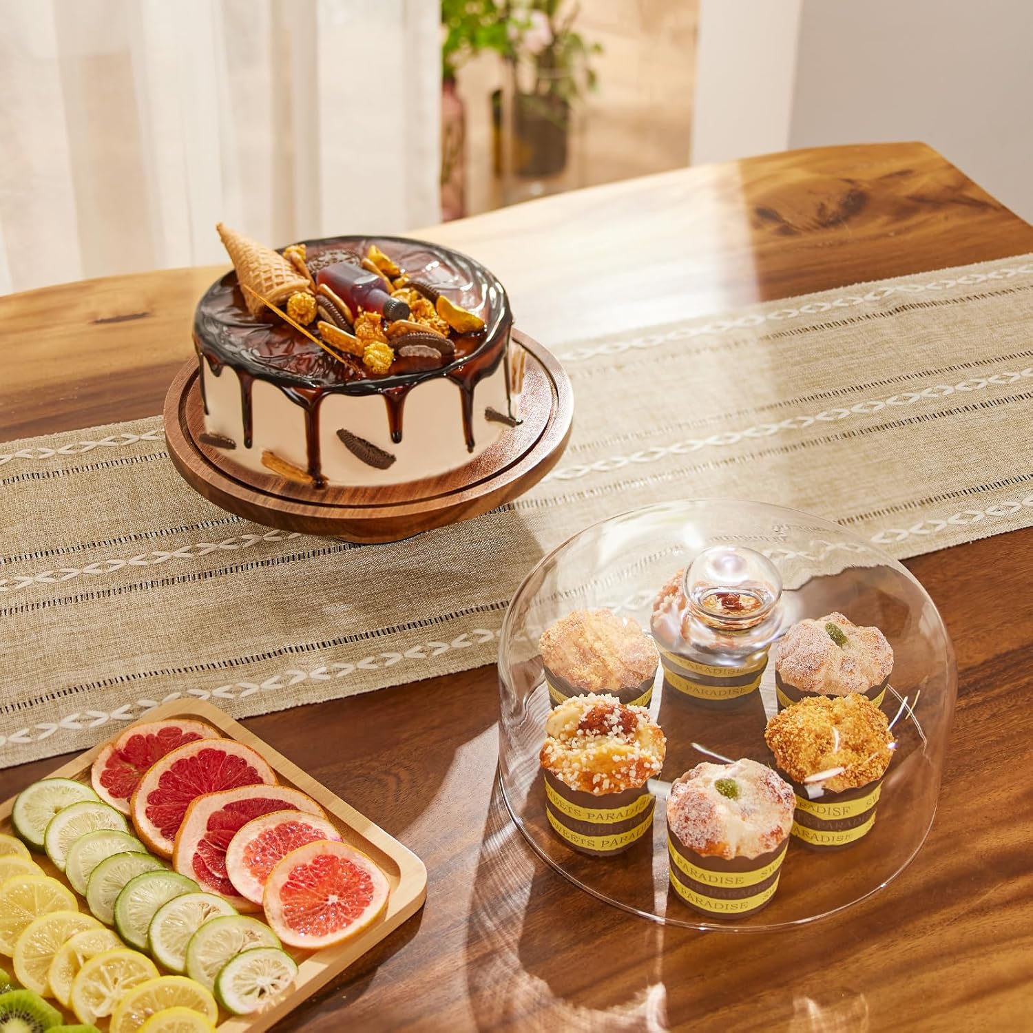 Thumbnail 4 de Yangbaga 11in Glass Cake Stand with Lid