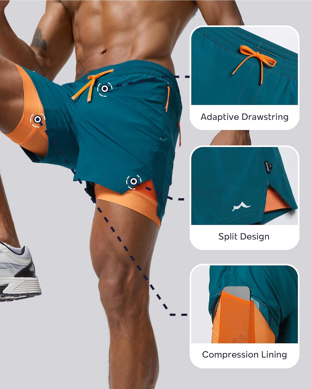 Thumbnail 2 de maamgic Men’s Athletic Running Shorts with Liner (Ultra Lightweight) 5”/7”