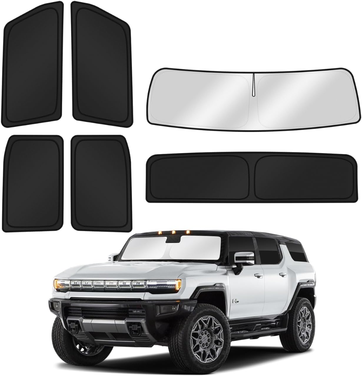 Detalle de Canvcle Window Shades for 2022–2026 GMC Hummer EV Pickup, 6-Piece Set